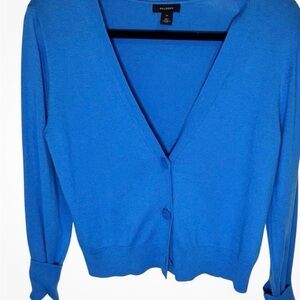 Halogen organic cotton and viscose teal cardigan size Medium